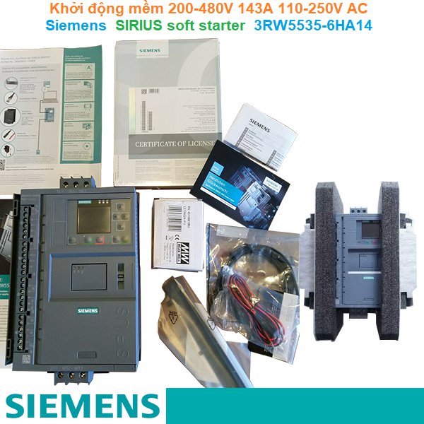 Khởi động mềm 200-480V 143A 110-250V AC - Siemens - SIRIUS soft starter 3RW5535-6HA14